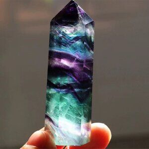 Natural Fluorite Crystal Colorful Striped Fluorite 5CM Quartz Crystal Stone